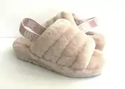 UGG FLUFF YEAH SLIDE QUARTZ MOCASSIN SLIP ON SANDAL US 9/UK 7