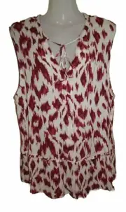 New ONLY CARMAKOMA Red & White Tie Dye Top Blouse Size 16 BNWT