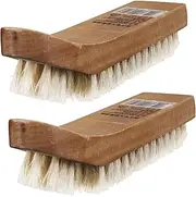 ROMISBABA 2Pcs Horse Hair Shoe Brush Premium Footwear Polish Brushes for Cleaning Buffing Polishing Leather Shoes Durable Reliable Shoe Care Accessories