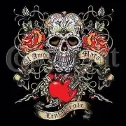 True Love Amor Verdadero Skulls Roses Work Shirt Dickies Button Up Garage