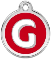 Red Dingo Alphabet "G" - Lifetime Guarantee - Cat, Dog, Pet ID Tag Engraved