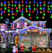 400 LEDs Waterproof 8 Modes Twinkle String Lights, 75 Drops Led Fairy Lights for Indoor Outdoor Yard Patio Eaves Wedding Xmas Decorations, Colorful