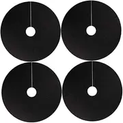 4Pcs Tree Protector Mat 52cm Tree Mulch Ring Reusable Non-Woven Tree Protector Mat Weed Barrie Mat for Weed Control Black Mulch Mats