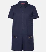 [Gucci] Gucci Horsebit GG Canvas romper AU 14 blue