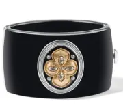 NWTag Brighton MONARCH DREAM Black Two Tone Hinged Bangle Bracelet Wide MSRP$148