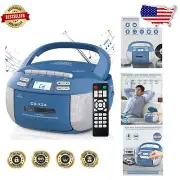 Versatile Bluetooth Boombox with Cassette, CD, USB Playback - Remote Controlled