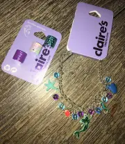 Claire’s Mermaid Faux Earring Ear Cuff Charm Shell Crab Bracelet Jewelry Lot