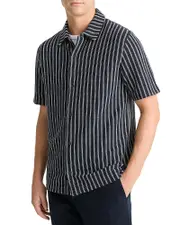 Vince Printed Short Sleeve Button Front Shirt