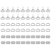 60 Pieces Hooks, Metal D Rings, Triglide Slide Buckles for DIY Bags