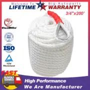 Three Strand 3/4"x200ft Twisted Anchor Rope Marine Boat Dock Mooring Line White