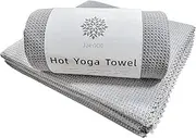 2 Pack Multi-Functional Towels, Portable Foldable Hot Yoga Towels, Lint Free Long Bath Towels, Pilates, Bikram, Yoga Gear——Microfiber, Super Absorbent, Anti-Slip, Injury Free（Gray）