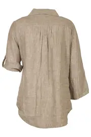 Lace Trim X Dye Linen Shirt--HAM-97194S