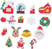 KONTONTY 16pcs Christmas Sew-on Patches Santa Claus Trees Snowman Jingle Bell Iron-on Patches Embroidered Applique for Hats Clothes Jeans Jackets Repair Decoration
