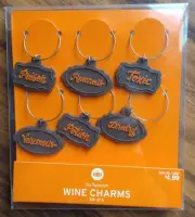 Halloween Party Wine Glass Charms, Set of 6 Brand New SHIPS FAST Day After Pay