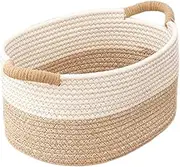 Fenteer Rope Woven Baskets for Organizing, Gift Basket Empty Toy Basket Woven Rope Storage Basket for Bedroom Tabletop Clothes, 35cmx25cmx13cm