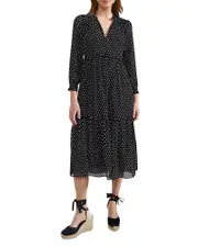 Hobbs London Annalise Dot Print Midi Dress