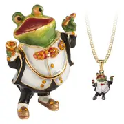 Secrets from Hidden Treasures Collectible Trinket Box with Necklace Wind in The Willows - Toad, Artisanau HT1077