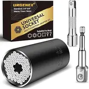 URGENEX Super Universal Socket, Black, Chrome Vanadium Steel, 7-19mm