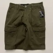 NWT Volcom VMighty 30 x 10" Olive Green Twill Cargo Chino Shorts