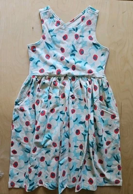 NWT HANNA ANDERSSON BOLD POPPY BLUE CROSSBACK TWIRLY SKATER DRESS 120 6 7