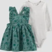 Carter's Just One You Baby Girls 12 Months Harlow Floral Top & Bottom Set Green