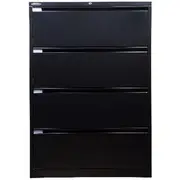 Steelco 4 Drawer Lateral Filing Cabinet Satin Black
