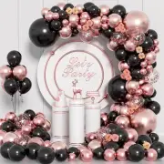 Rose Gold and Black Balloon Arch Kit, 140Pcs Metallic Rose Gold Black Balloon