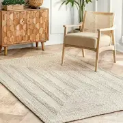 nuLOOM Rowan Braided Texture Indoor/Outdoor Area Rug in Ivory