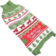 GANAZONO Elk Pattern Christmas Dog Sweater Warm Knitted Pet Outfit for Holiday Parties Durable and Cozy for Festive Celebrations Pets