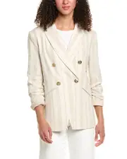 Stella + Lorenzo Linen-Blend Blazer