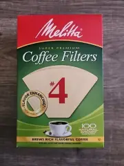 6 Melitta Super Premium Cone Coffee Filters #4 NATURAL BROWN 100ct = 500 pcs
