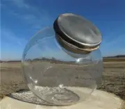 Round Jar, Canister Jar, Kitchen Storage, Candy Cookie, Counter Display,