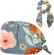 [YTYVAGT] Scrub Caps Women,Scrub Hats Suitable for Women,Jungle Cute Deer Animal Pattern