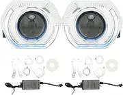 Brilluxa Projector Lens, 3in Bi LED Headlight Assembly with Angel Eyes 12V Compatible with H1 H4 H7 HB3 HB4 D1, retrofit lighting kit (白い天使の目)