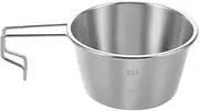 NOLITOY Portable Outdoor Cooking Bowl Camping Utensils Stainless Steel Soup Bowl Multi-Function for Hiking Easy to Stack