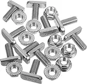 LIFKICH 10 Sets Stainless Steel Bolt Screws T Track Accessories M8 Thread Bolt T-Slot Drop-in Sliding T-Bolt Hydrofoil Screws Drop-in Sliding T-Bolt Silver 304 Stainless Steel