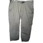 NEW BC Clothing Men Pant XXL Convertible Cargo Blue Gray Belt Canvas D Ring