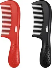 2 Pack Dandruff Comb,Scalp Sweep Comb,Hollow Teeth,Dandruff Brush Anti Static Degreasing Remover With Particle Handle For Woman Man Daily Hair Care(Black,red)