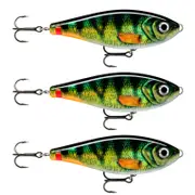 3x Rapala 14cm X Rap Haku Slow Sinking Glidebait Fishing Lures - Live Perch