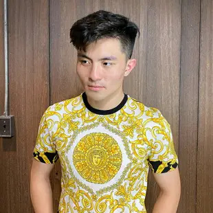 美國百分百【全新真品】Versace 凡賽斯 VJ 短袖 T恤 T-shirt 女王頭 義大利精品 黑色 BQ64