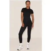 Petite Black Short Sleeved Sculpt Unitard, Black