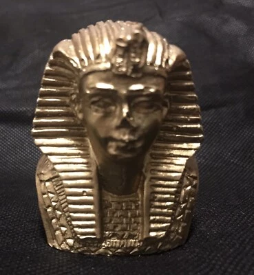 Golden Ancient Egyptian Pharoah Tutankhamun Bust