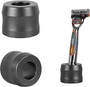 Linkidea 2 Pack Aluminum Alloy Razor Stand, Opening Dia 0.86" (22mm) Men's Shaving Stand for Bathroom Countertops, Compatible with Fusion 5 Power, ProGlide Shield Power (Grey)