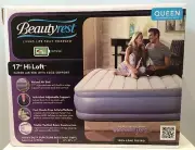 NIB Simmons Beautyrest Queen Size Raised Air Bed 17" Hi-Loft Includes Pump