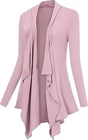 [EXCHIC] Women's Open Front Cardigan Vintage Jackets Floral Printed Casual Coat