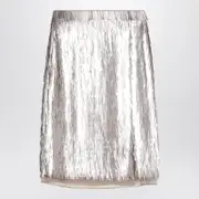 [Róhe] Pencil Skirt With Silver Sequins 38 FR Metal