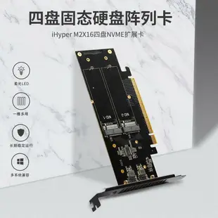 【新店鉅惠】熱賣NVME四盤陣列卡 PCIE4.0 GEN4 M.2 X16拆分 M2X16 佳翼iHyper-Pro