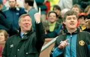 Manchester United manager Alex Ferguson his assistant Brian Kidd 1- Old Photo