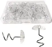 Twist Pins with Clear Heads, Ideas Bedskirt Pins for Holds Bedskirts, Drapes, Slipcovers and Other Fabric and Materials Securely in Place (50pcs)