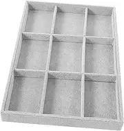 Outanaya Compact 9-grid Ring Jewelry Organizer Display Tray Earring Storage for Selling